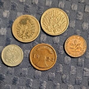 Lot Of 5-Vintage German Coin Collection.Good Condition